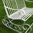 Antique White Garden Rocking Bench