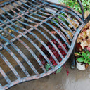 Antiqued Black Metal Garden Bench