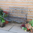 Antiqued Metal Garden Bench