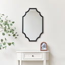 Black Satin Geometric Framed Wall Mirror 80cm x 50cm