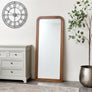 Dark Wood Arched Frame Wall Mirror 60cm x 140cm