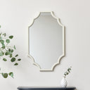 Ivory Geometric Framed Wall Mirror 80cm x 50cm