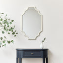 Ivory Geometric Framed Wall Mirror 80cm x 50cm