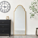 Antique Brushed Gold Arched Wall Mirror 155cm x 60cm