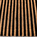 Black &amp; Natural Striped Print Coir Mat 40cm x 60cm