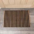 Black &amp; Natural Striped Print Coir Mat 40cm x 60cm