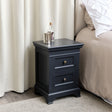 Black Two Drawer Bedside Table - Daventry Black Range