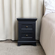 Black Two Drawer Bedside Table - Daventry Black Range