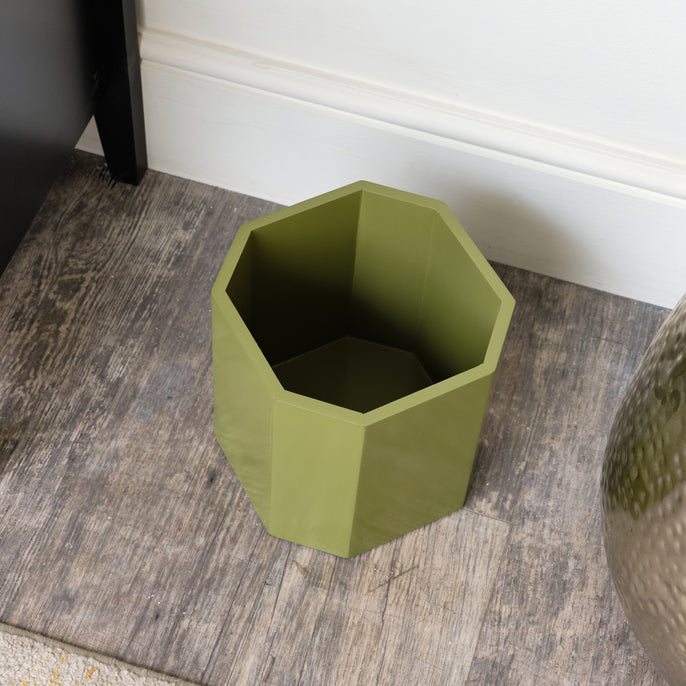 Green Wooden Octagonal Edge Waste Paper Bin – Melody Maison Ltd