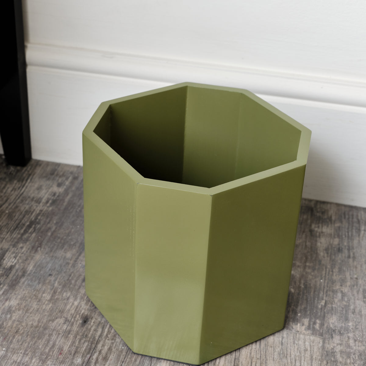 Green Wooden Octagonal Edge Waste Paper Bin – Melody Maison Ltd