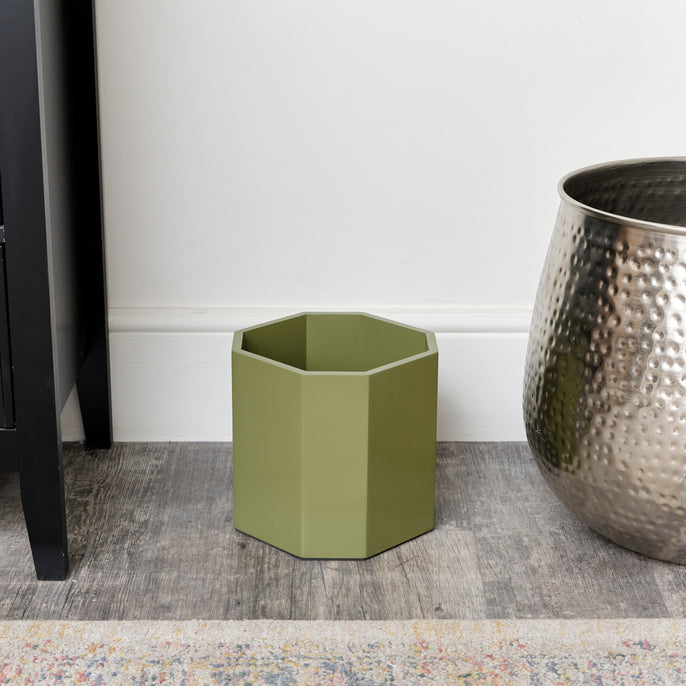Green Wooden Octagonal Edge Waste Paper Bin – Melody Maison Ltd