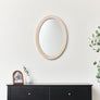 Pale Pink Oval Velvet Framed Wall Mirror 50cm x 70cm