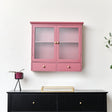 Raspberry Red Reeded Glass Wall Cabinet with Drawers - Damaged Seconds