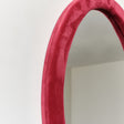 Red Oval Velvet Framed Wall Mirror 50cm x 70cm