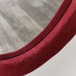 Red Oval Velvet Framed Wall Mirror 50cm x 70cm