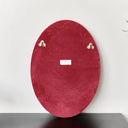 Red Oval Velvet Framed Wall Mirror 50cm x 70cm
