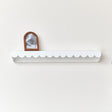 Extra Large White Scalloped Wall Storage Shelf - 90cm
