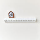 Extra Large White Scalloped Wall Storage Shelf - 90cm