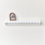 Extra Large White Scalloped Wall Storage Shelf - 90cm