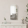 Ornate Arched Frameless Bevelled Wall Mirror - 35cm x 71cm