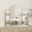 Arched Gold Vintage Triple Dressing Table Mirror - Liana Range