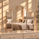 Arched Gold Vintage Triple Dressing Table Mirror - Liana Range