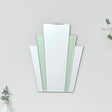 Art Deco Green Glass Fan Wall Mirror - 50cm x 40cm