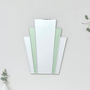 Art Deco Green Glass Fan Wall Mirror - 50cm x 40cm