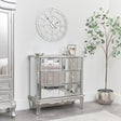 Silver Mirrored Chest of Drawers &amp; Pair of 3 Drawer Bedside Tables - Tiffany Range