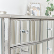 Silver Mirrored Chest of Drawers &amp; Pair of 3 Drawer Bedside Tables - Tiffany Range