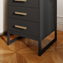 Black 3 Drawer Bedside - Luna Black Range