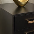 Black 3 Drawer Bedside Table - Luna Black Range