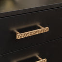 Black 3 Drawer Bedside Table - Luna Black Range
