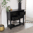 Black 4 Drawer Large Chest/Console Table with Shelf - Briggs Range