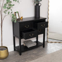 Black 4 Drawer Large Chest/Console Table with Shelf - Briggs Range