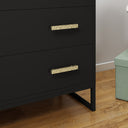 Black 3 Drawer Chest Of Drawers - Luna Black Range