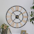 Black and Gold Large Skeleton Wall Clock 60cm x 60cm