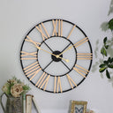 Black and Gold Large Skeleton Wall Clock 60cm x 60cm