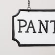 Black and White Metal Wall Mounted Hanging Pantry Sign