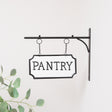 Black and White Metal Wall Mounted Hanging Pantry Sign