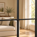 Black Arched Window Wall Mirror - 100cm x 70cm