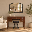 Black Arched Window Wall Mirror - 100cm x 70cm