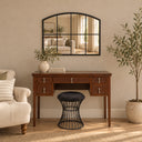 Black Arched Window Wall Mirror - 100cm x 70cm