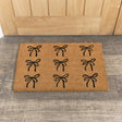Black Bow Detail PVC Backed Coir Doormat 60cm x 40cm