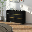 Black 6 Drawer Chest of Drawers - Meridian Black Range