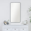 Black Curved Framed Wall Mirror 100cm x 50cm