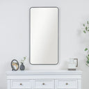 Black Curved Framed Wall Mirror 100cm x 50cm