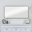 Black Curved Framed Wall Mirror 100cm x 50cm