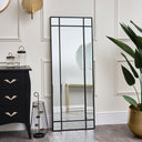 Black Framed Art Deco Wall / Leaner Mirror 142 cm x 54 cm