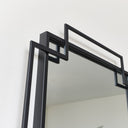 Black Geometric Matt Wall Mirror 94cm x 48cm